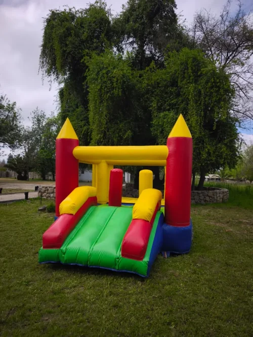 Castillo inflable Plaza Gold para niños, juego de PVC de alta resistencia para eventos.