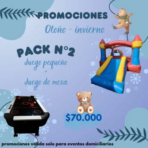 Arriendo inflable pequeÃ±o y air hockey Santiago