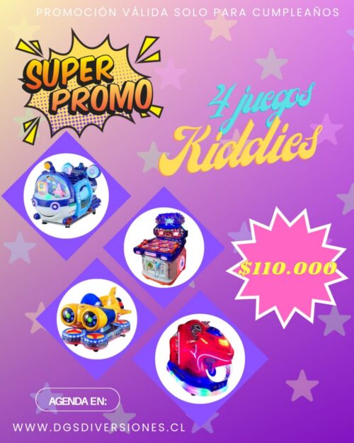 Arriendo juegos kiddies Santiago para cumpleaños infantiles con DGS Diversiones