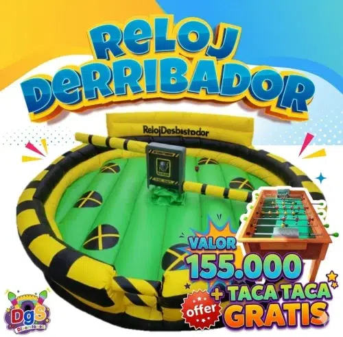 arriendo reloj derribador promocion invierno 1 Promoción de invierno: Arriendo de reloj derribador mecánico con taca taca gratis para eventos y cumpleaños.
